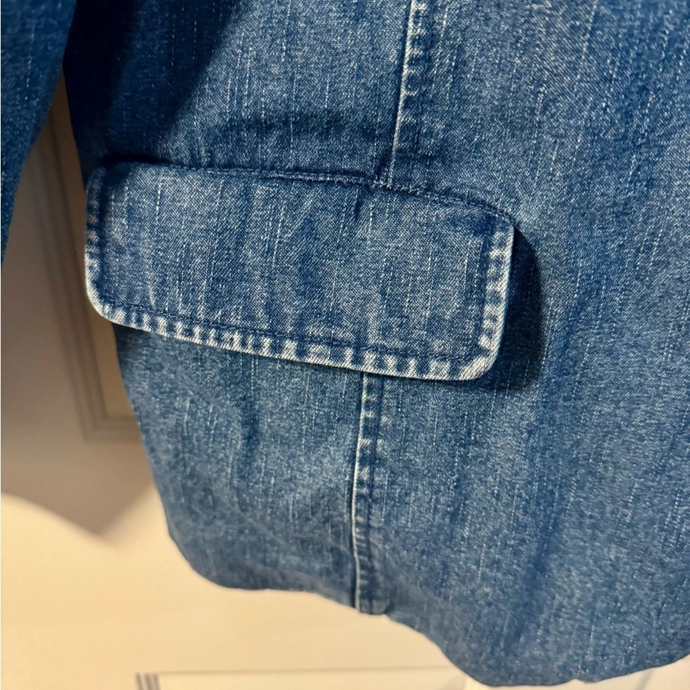VTG Classic Blue Jean Jacket Blazer Plus Size 1X Oversized Denim&Co Office Wear - Picture 2 of 13
